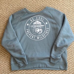 Mint green Smokey the bear crew neck